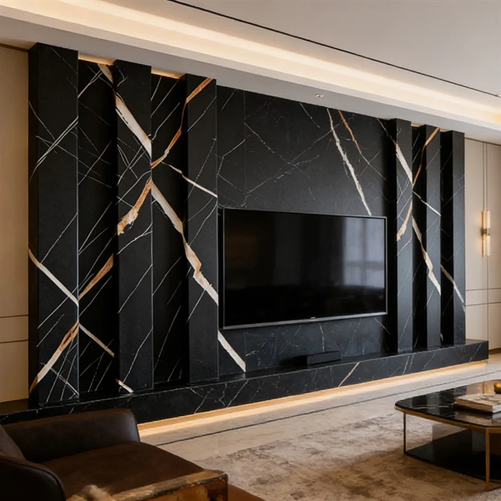 WPC Fluted Wall Panel Black & Gold WPC Fluted Wall Panel Black & Gold